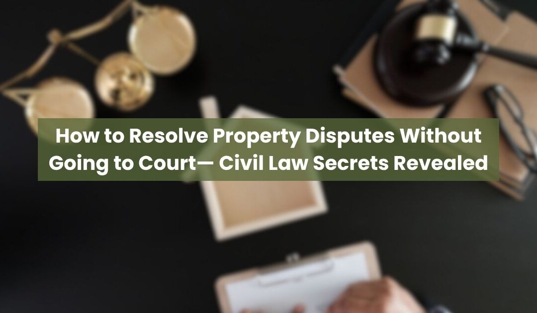 How to Resolve Property Disputes Without Going to Court — Civil Law Secrets Revealed